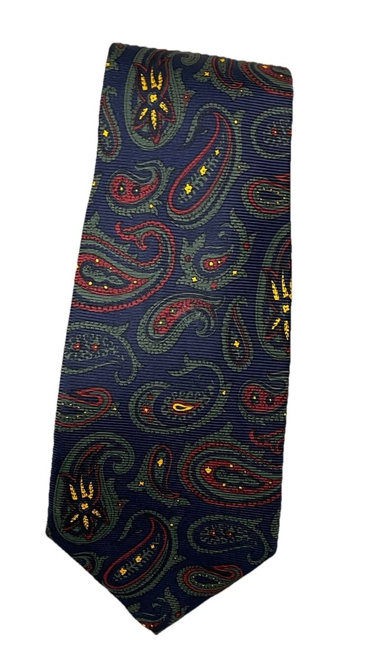 Vintage POLO by Ralph Lauren Men's Silk PAISLEY Tie Multicolor Hand Sewn USA